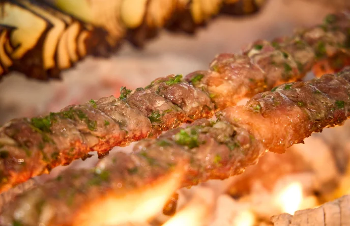 Flame Mediterranean food presentation