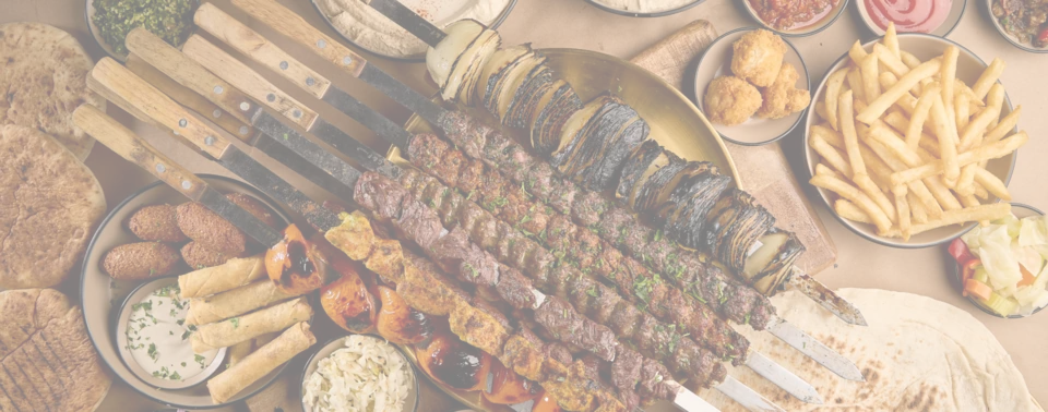 Flame Mediterranean food presentation